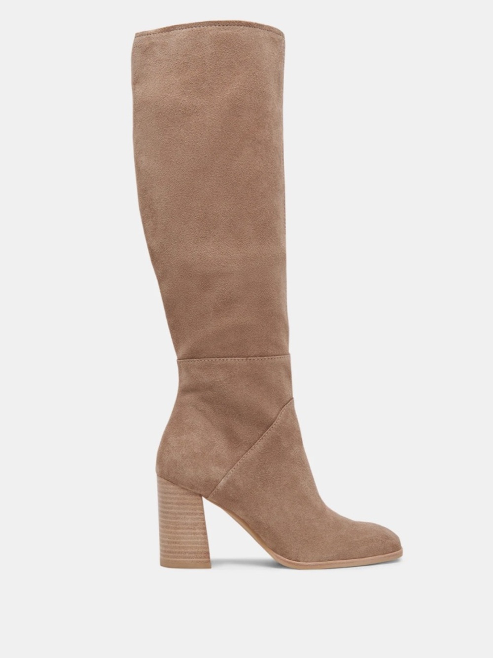 Dolce Vita Fynn Truffle Suede Knee-High Block Heel Boots